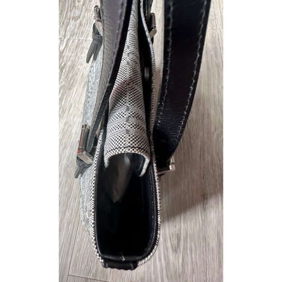 Burberry  Gray Nova Check Satchel/ Tote with Black Leather Buckled Handles - Picture 9 of 16